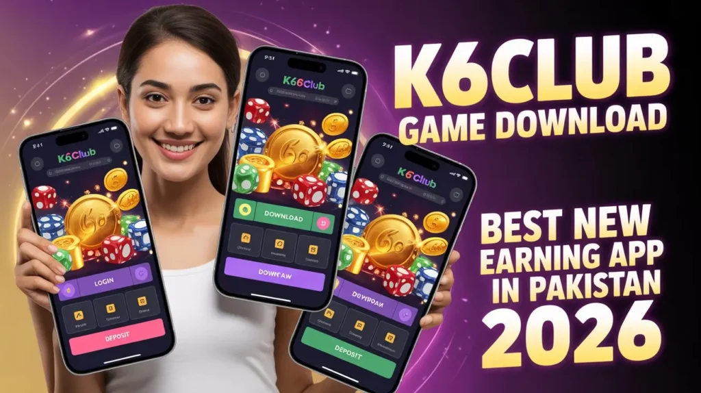 K6Club casino games dashboard with slots and live games