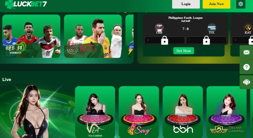 luckbet7 game interface
