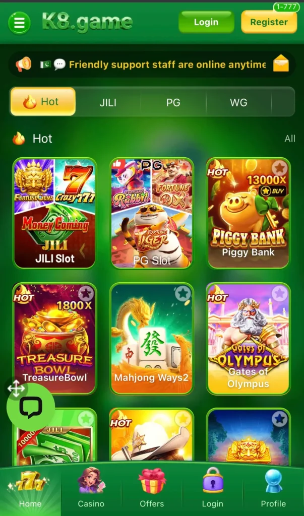 k8 game interface