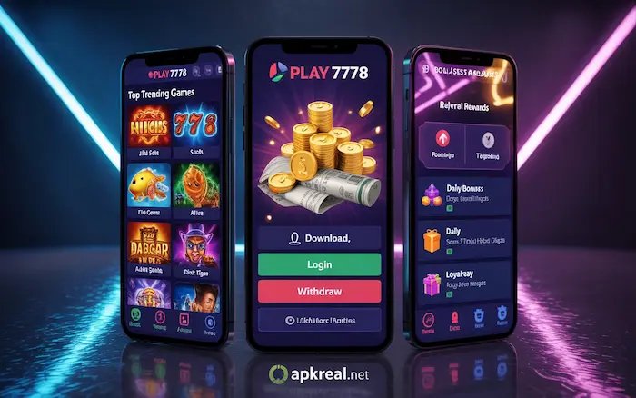 7778 Game APK download interface on Android device