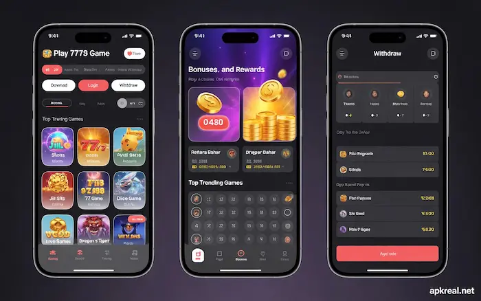 mobile casino games available in 7778 Game app