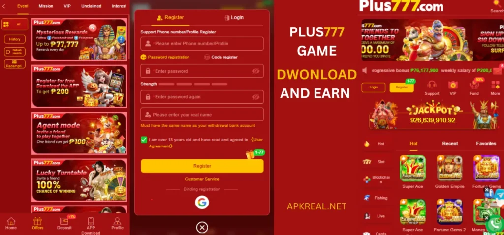 plus777 game download login and register